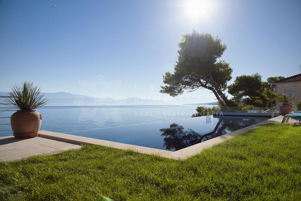 Croatia Brac island waterfront luxury villa for sale with pool