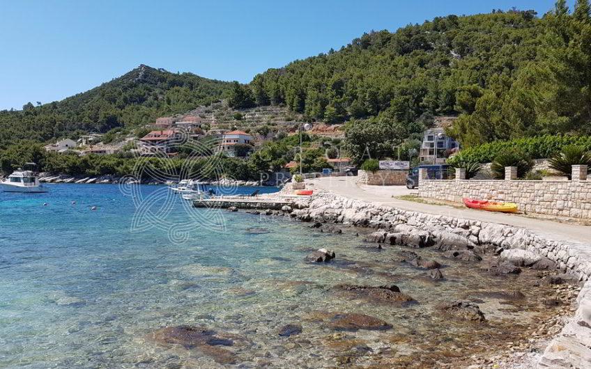 Croatia Korcula seafront land for sale with building permit and project