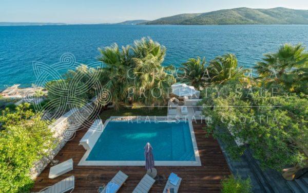 Croatia Trogir area waterfront luxury villa for sale