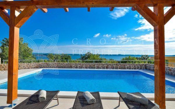 Croatia Zadar Posedarje area house for sale with pool and sea view