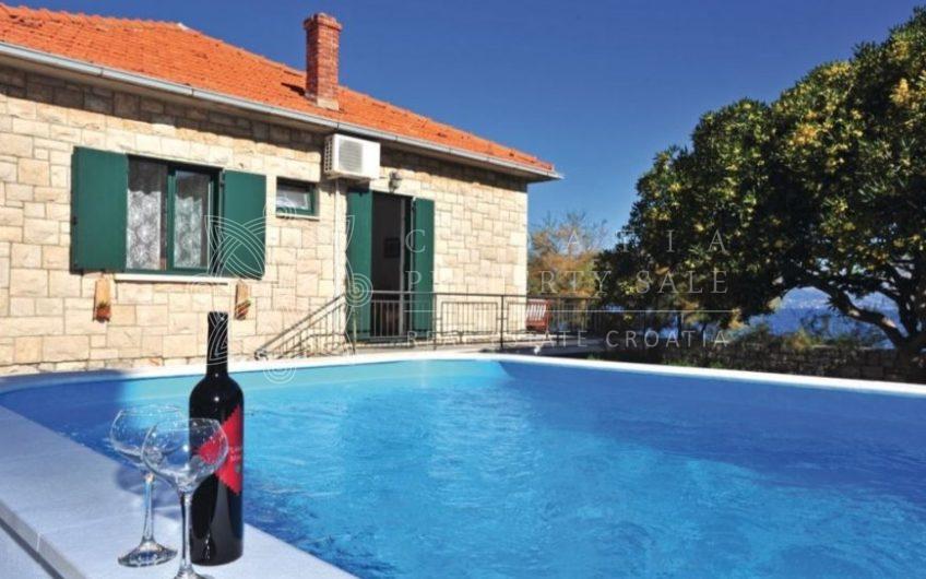 Croatia island Brac seafront villa with pool for sale