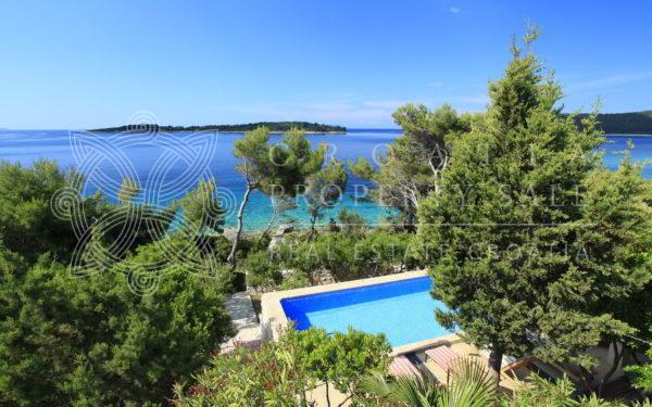 Croatia island Korcula beachfront villa with pool for sale