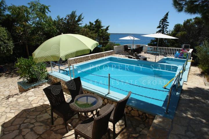 Croatia Pag island Beachfront villa with pool for sale