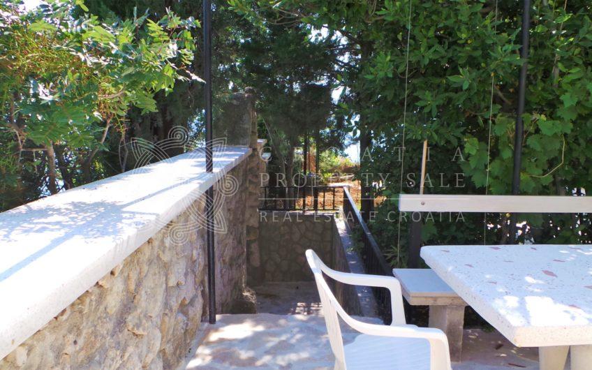 Croatia Zadar area waterfront stone house with boat mooring for sale