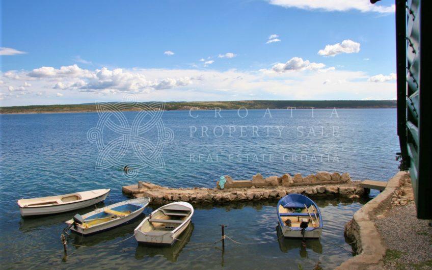 Croatia Zadar area waterfront stone house with boat mooring for sale
