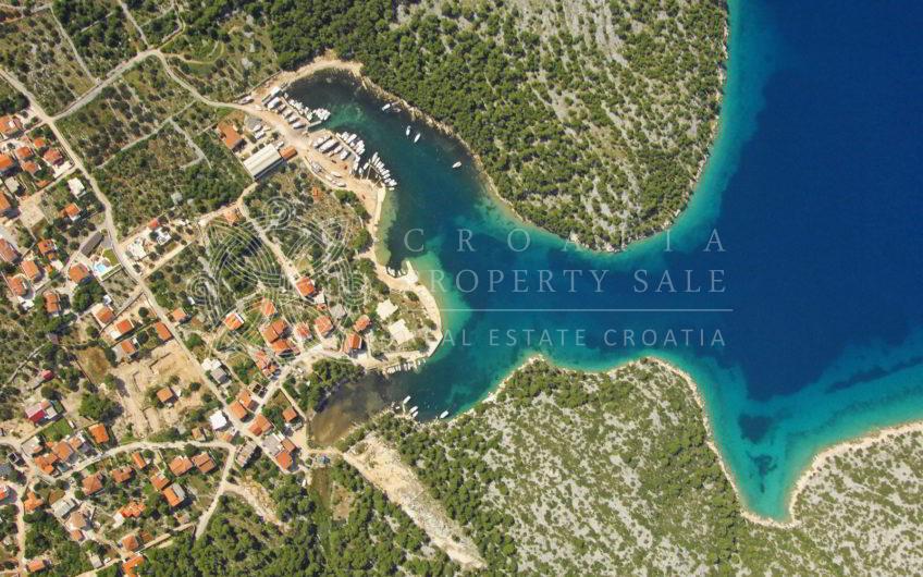 Croatia Sibenik area waterfront land with boat mooring for sale