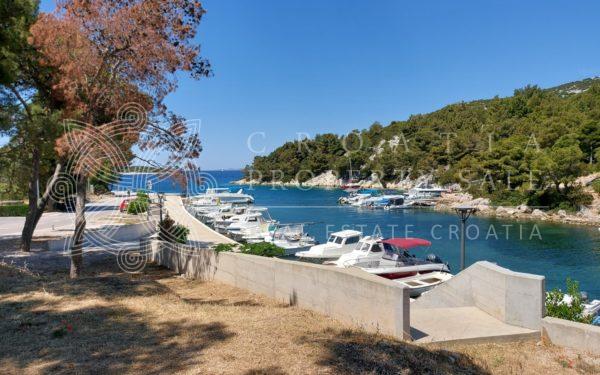Croatia Sibenik area waterfront land with boat mooring for sale