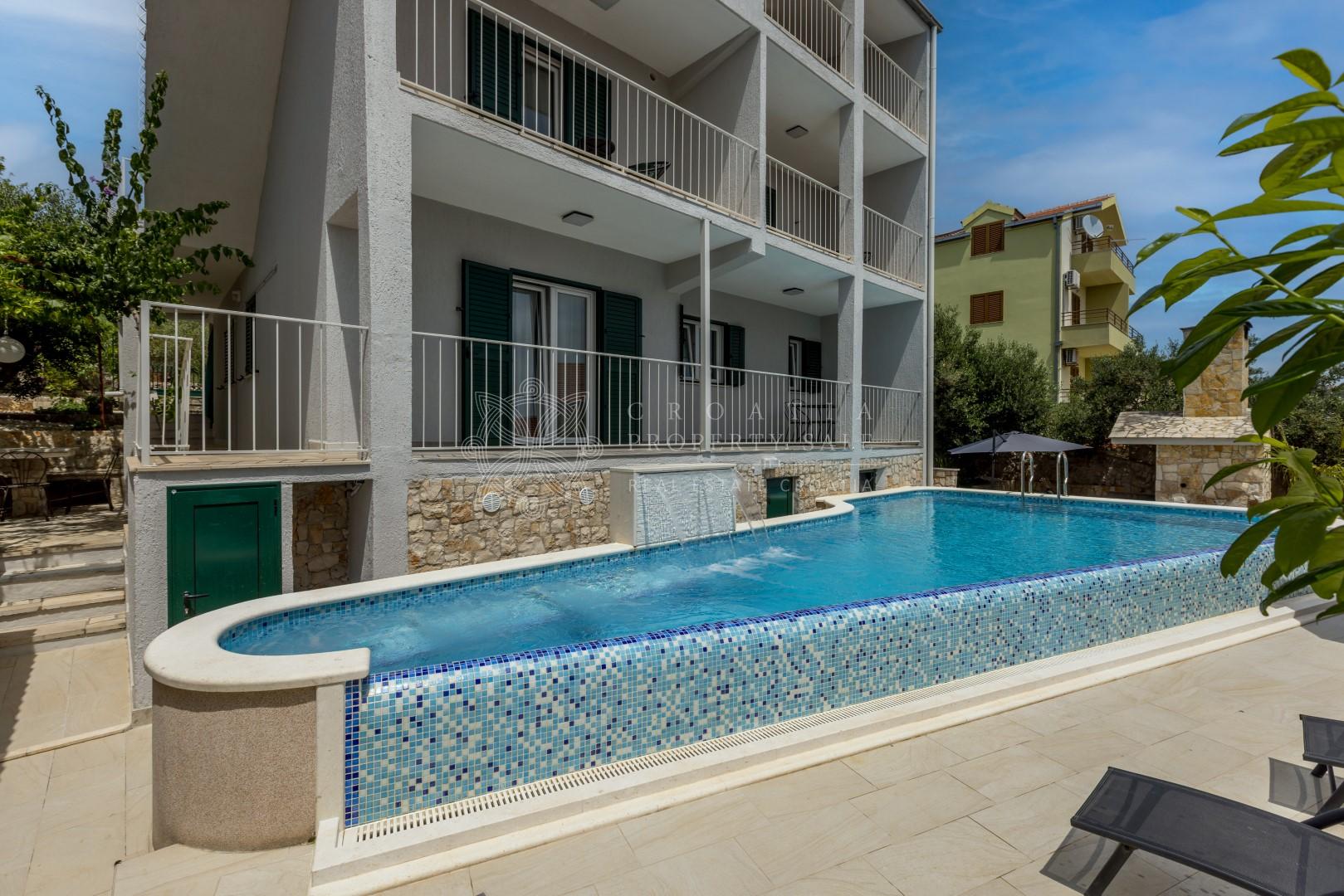 Croatia Trogir area modern villa with pool by the sea for sale