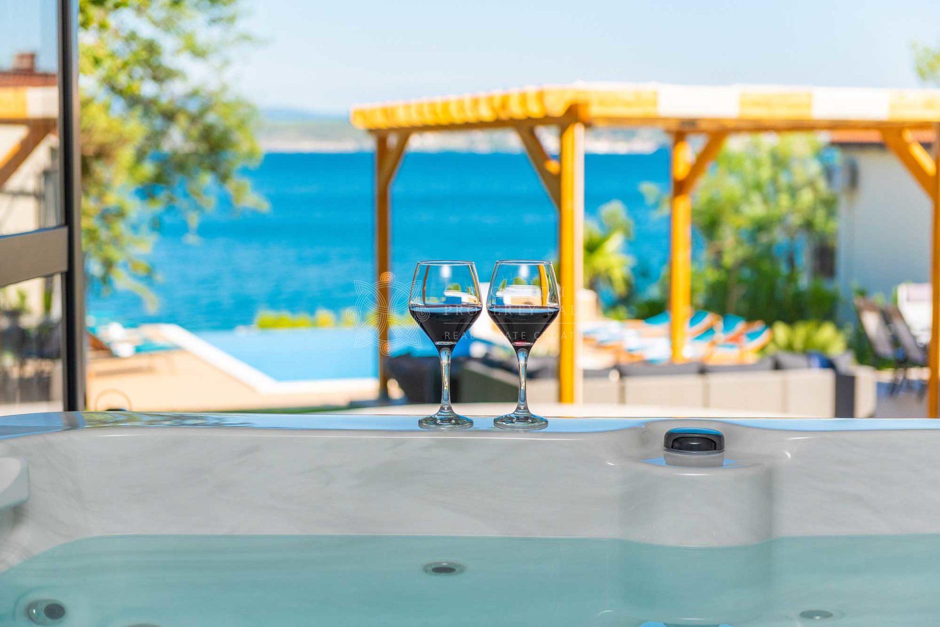 Croatia Zadar area waterfront villa for sale with pool