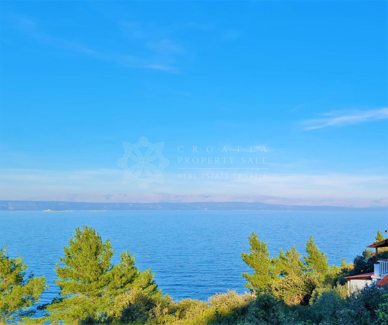 Croatia Korcula Waterfront building land for sale with spectacular panoramic sea view