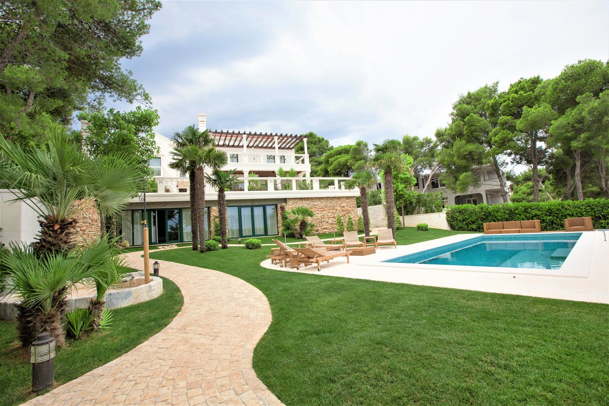 Waterside luxury residence with pool for sale Trogir region Croatia
