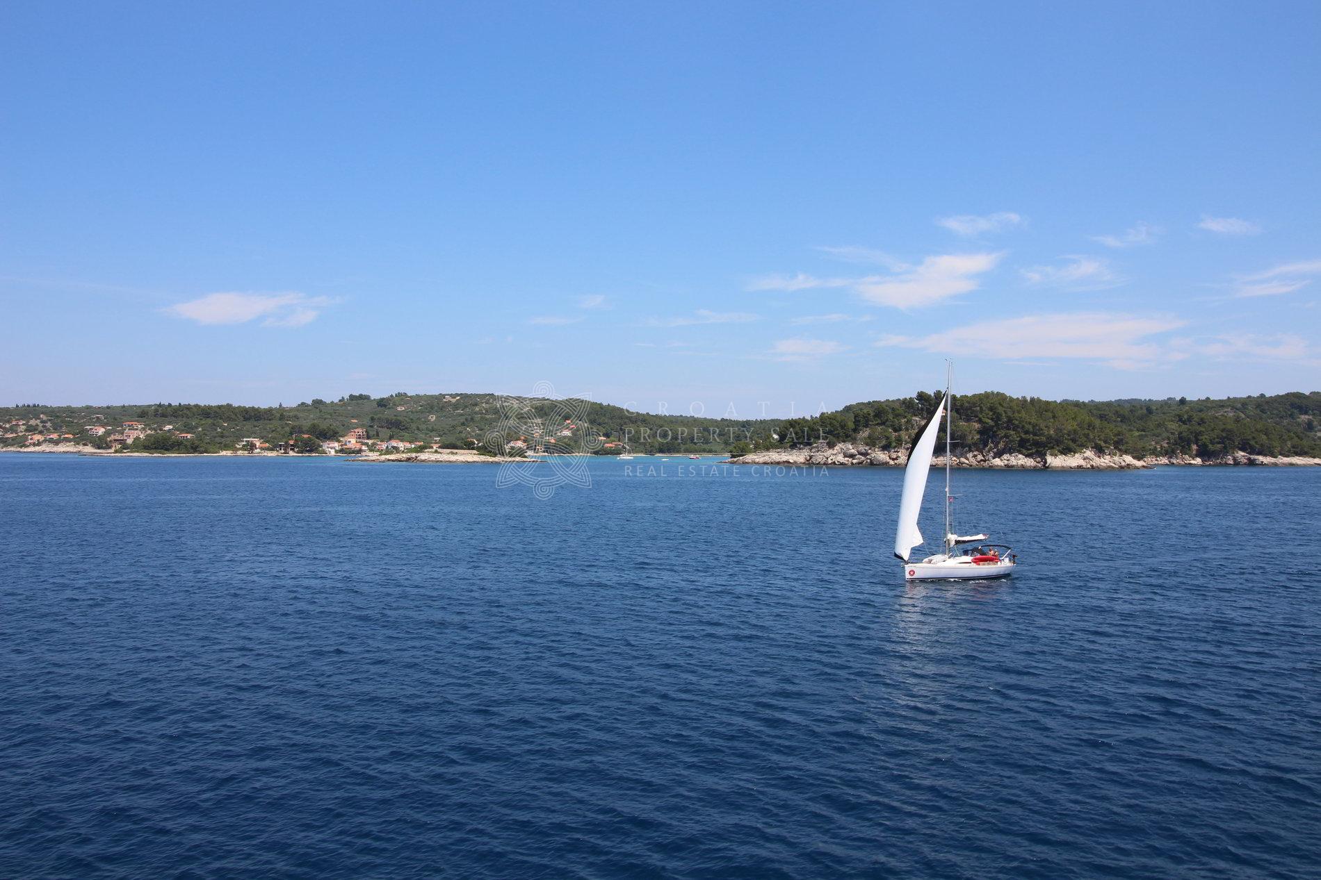 Croatia Korcula island sea view building land plot for sale