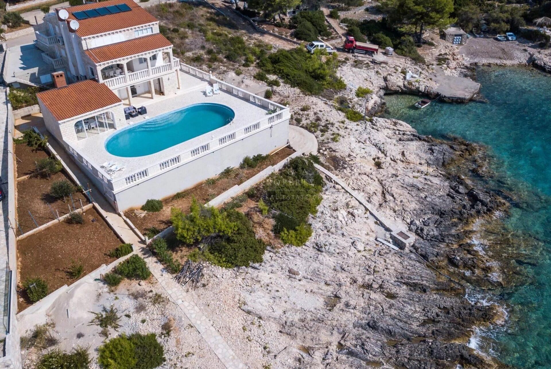 Croatia Korcula exquisite waterfront villa with pool for sale