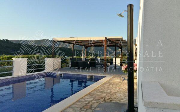 Croatia Korcula island waterfront stone house with pool for sale