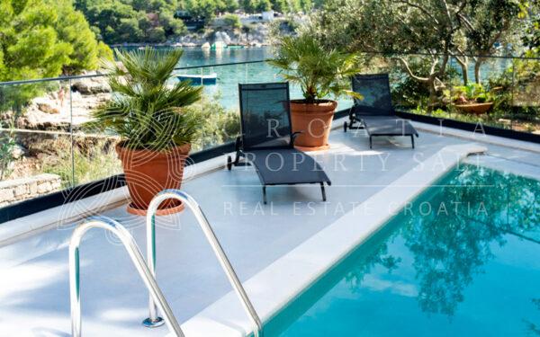 Croatia Brac island new seafront villa with pool for sale