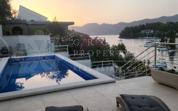 Croatia Korcula town waterfront villa with pool for sale